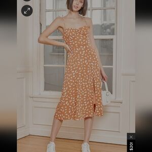 Lulus Orange Midi Dress